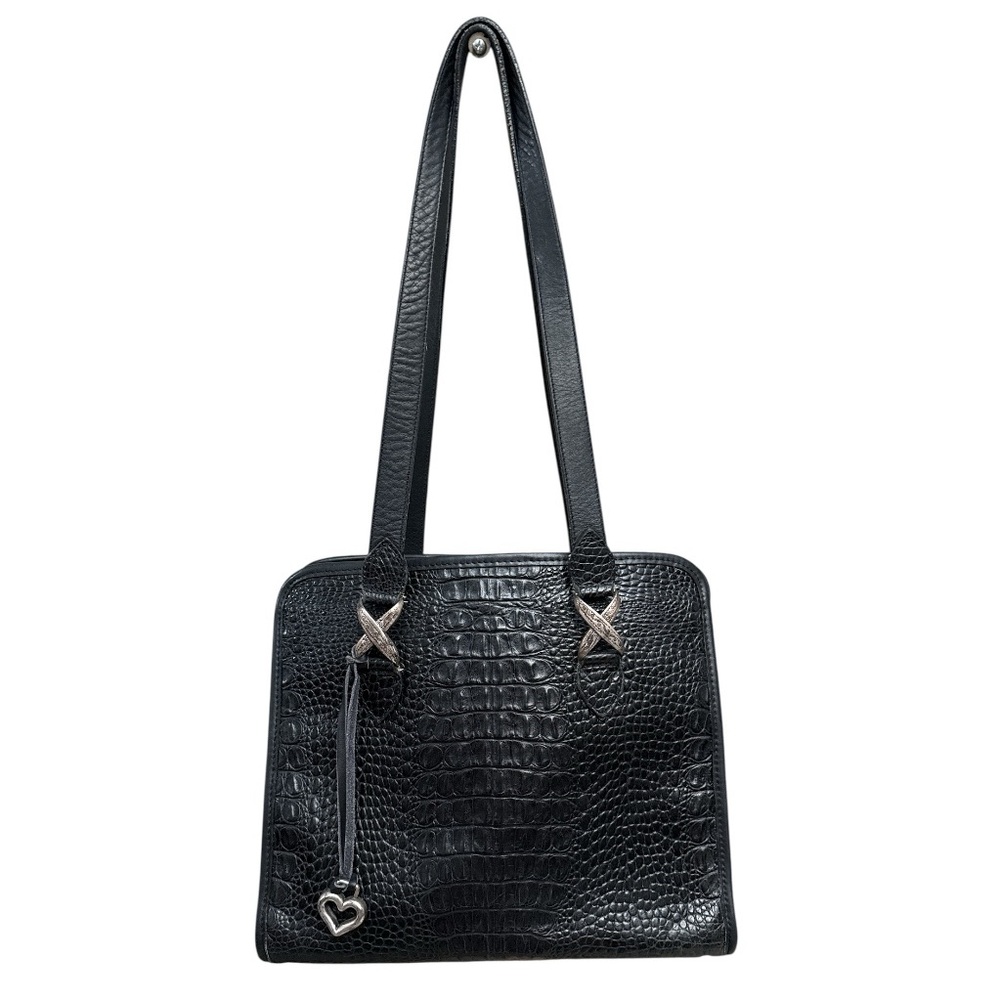 Brighton Black Alligator-Embossed Women's Bag Purse - Picture 2 of 12
